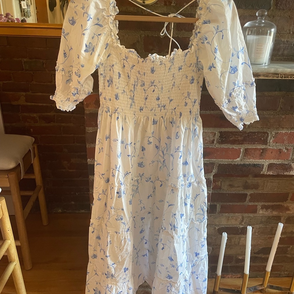 Hill House Nesli Nap Dress - Blue Botanical (S)